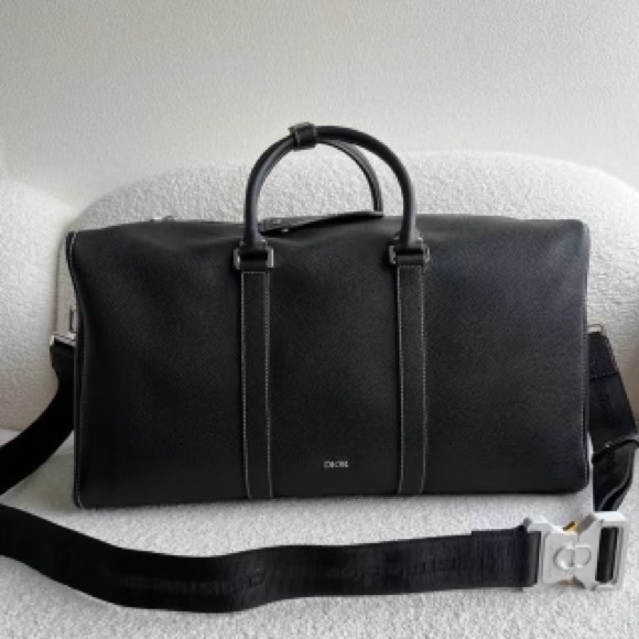 Dior Black Leather Lingot 50 Duffle Bag - Picture 1 of 8